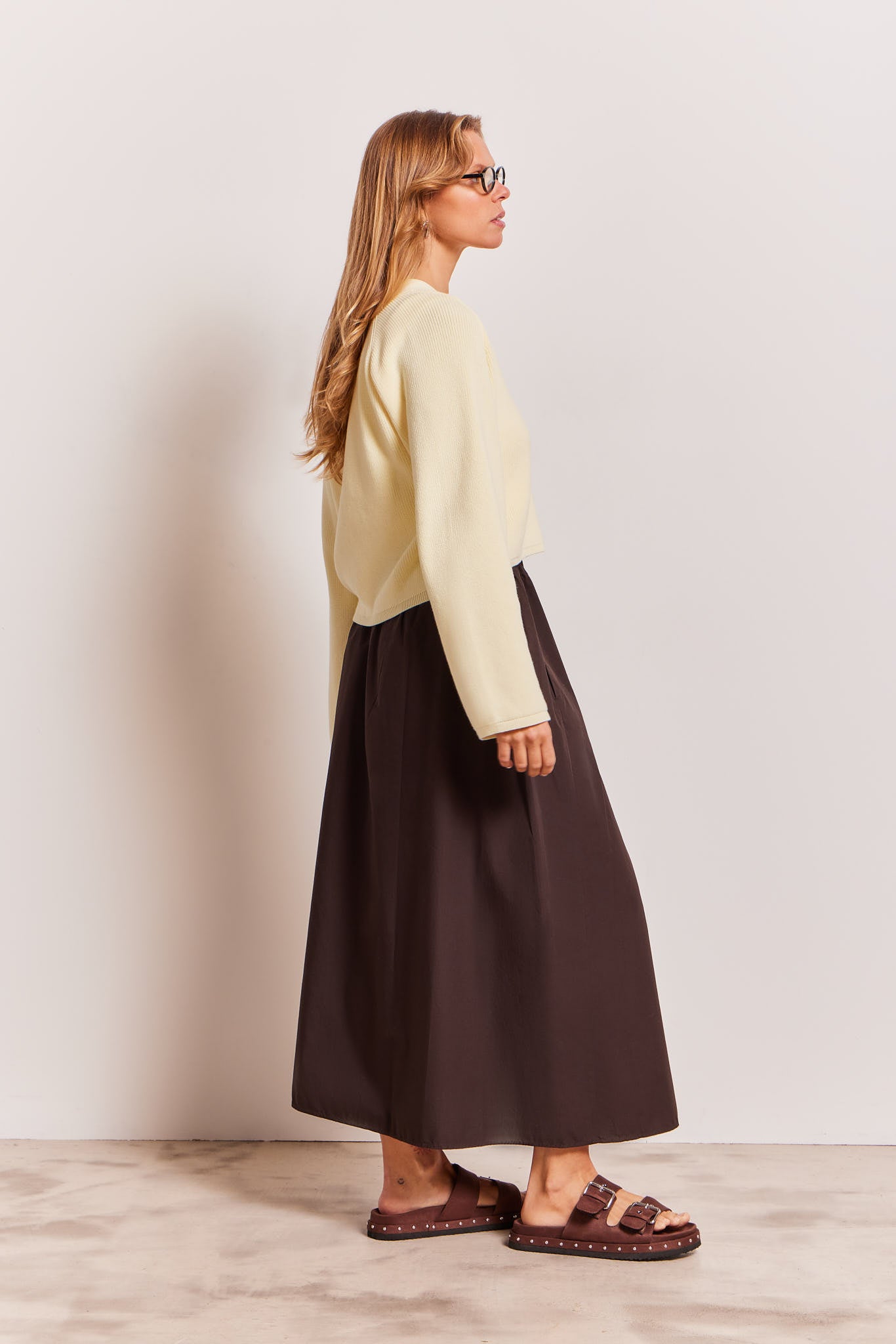 Chiara Organic Cotton Skirt Dark Chocolate