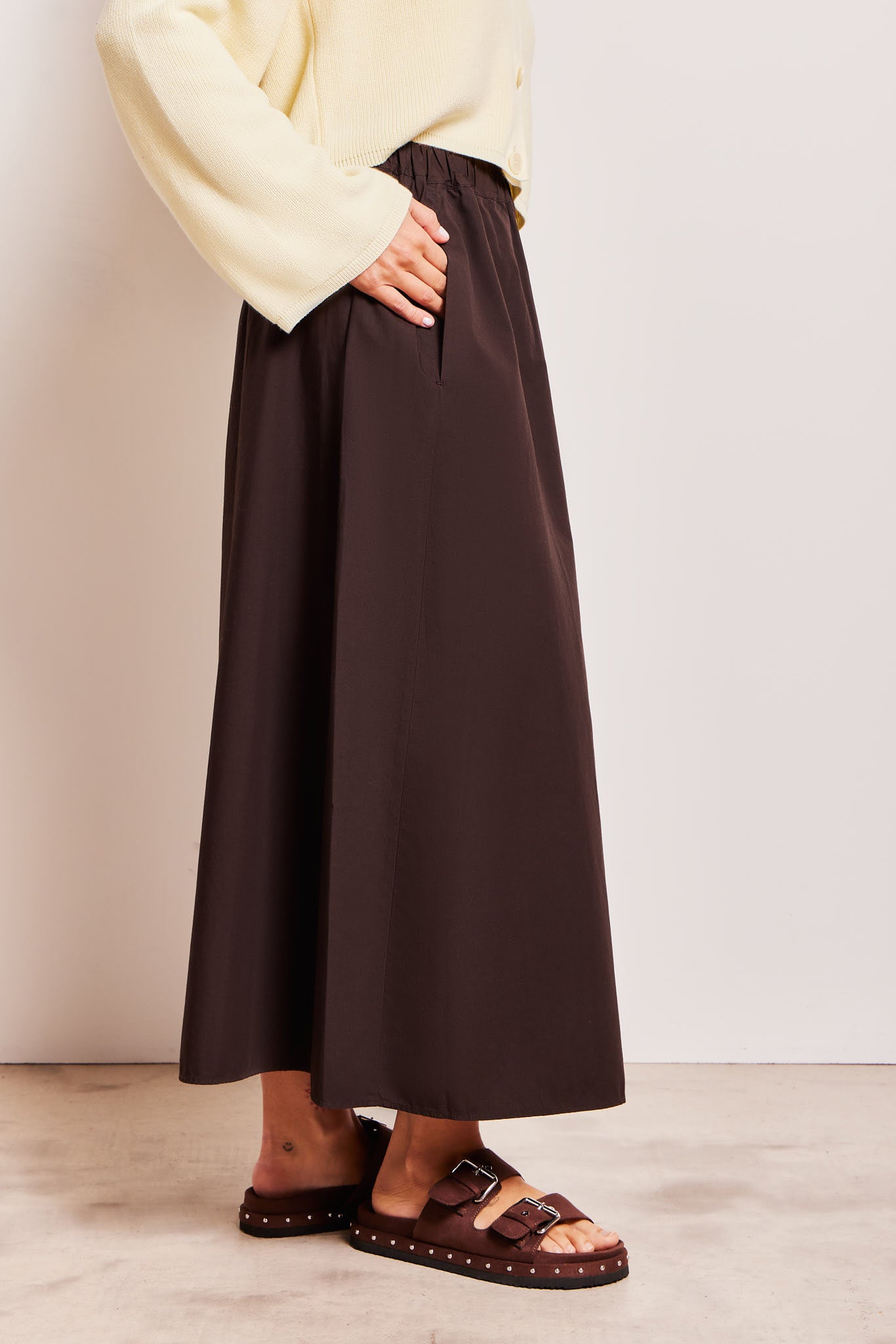 Chiara Organic Cotton Skirt Dark Chocolate