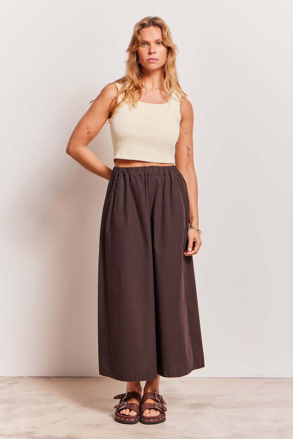 Chiara Organic Cotton Skirt Dark Chocolate