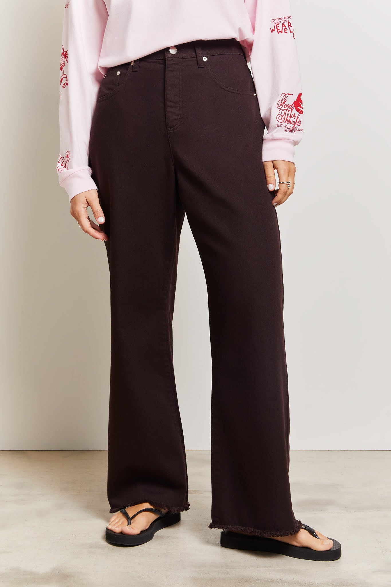 Maddie Wide Leg Jeans Brown