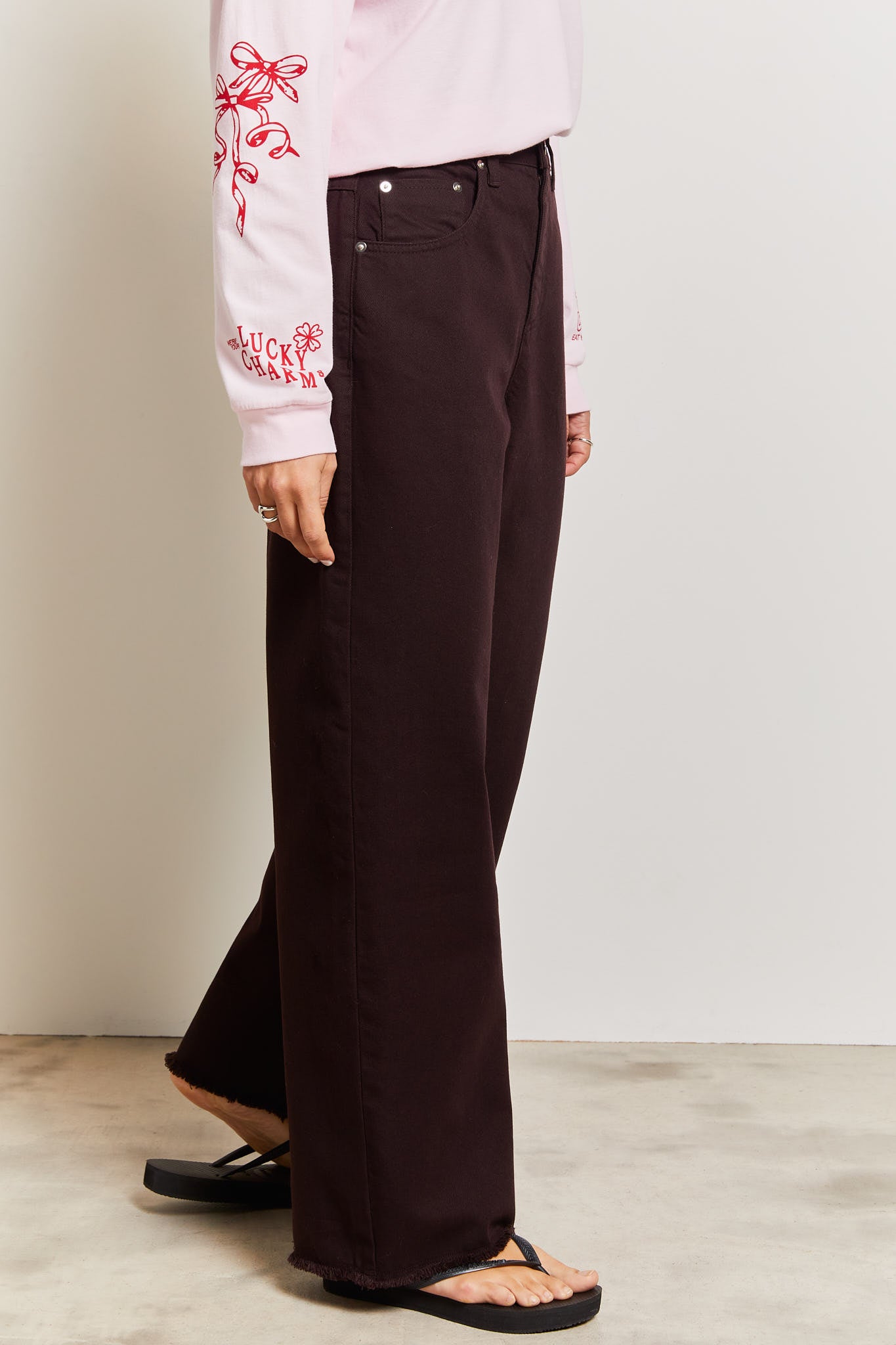 Maddie Wide Leg Jeans Brown