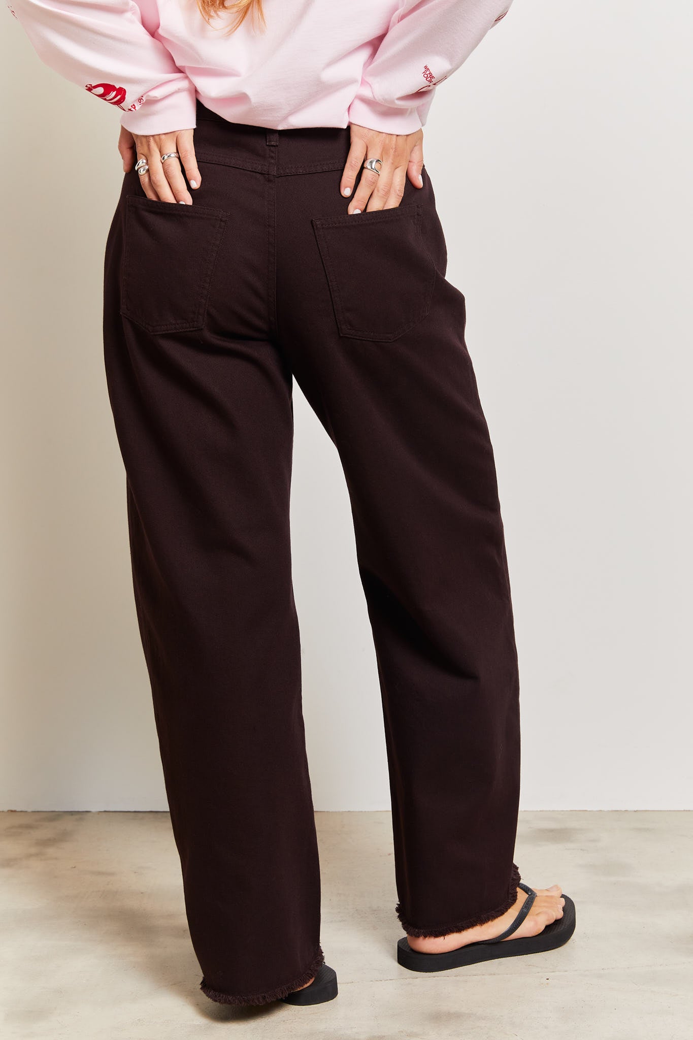 Maddie Wide Leg Jeans Brown