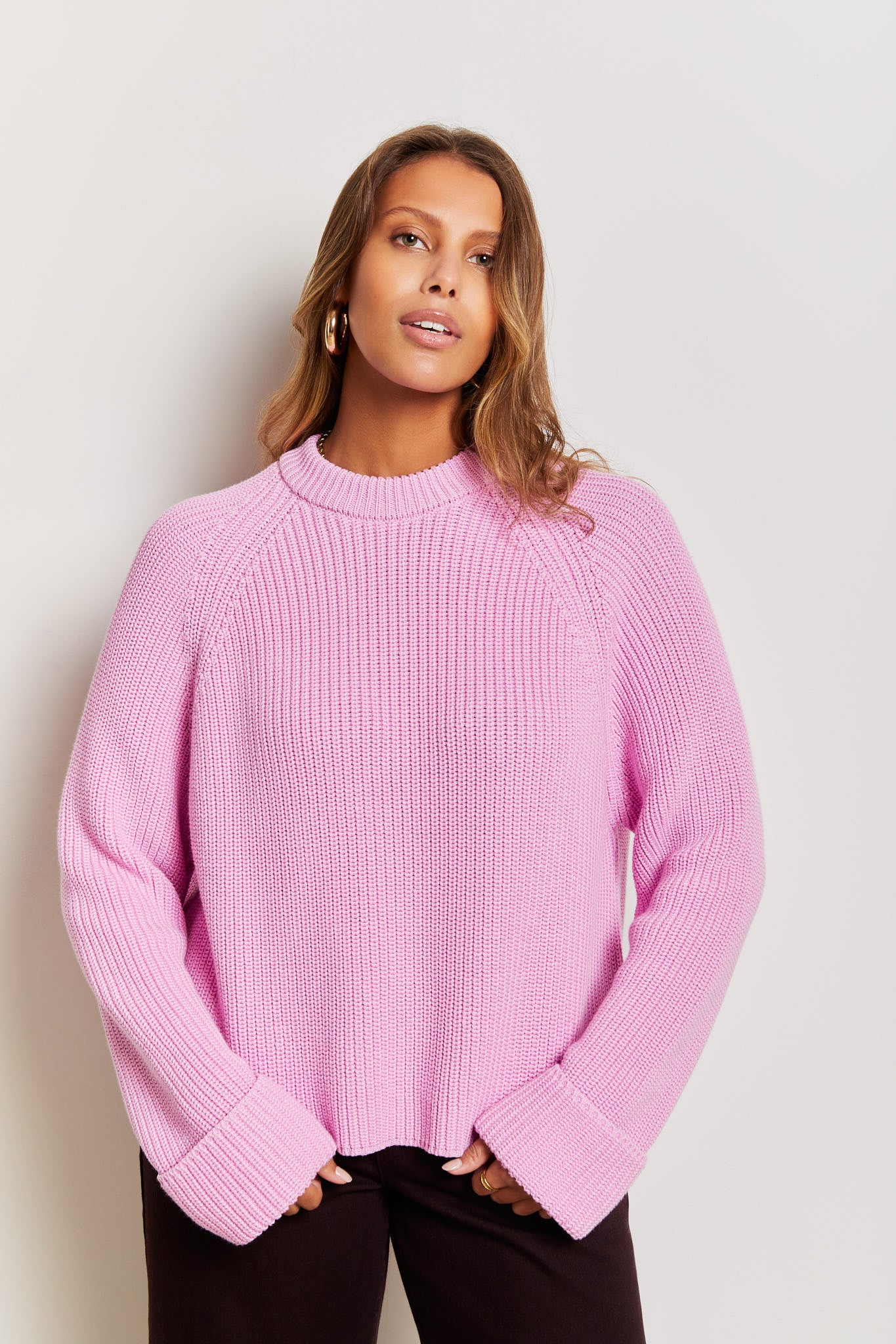 Justyna Organic Cotton Jumper Pink Aura