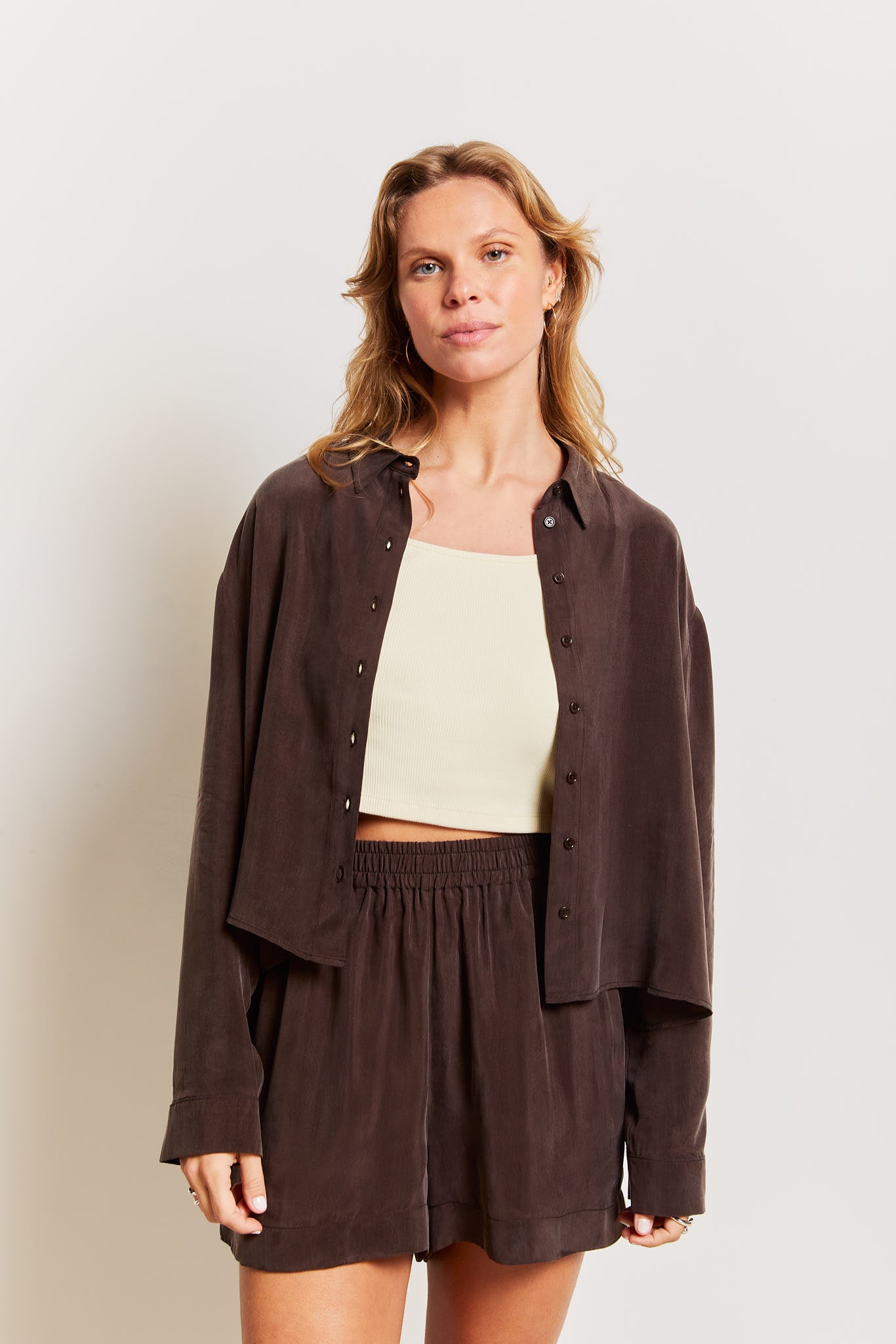 Sirka Cupro Shirt Cocoa