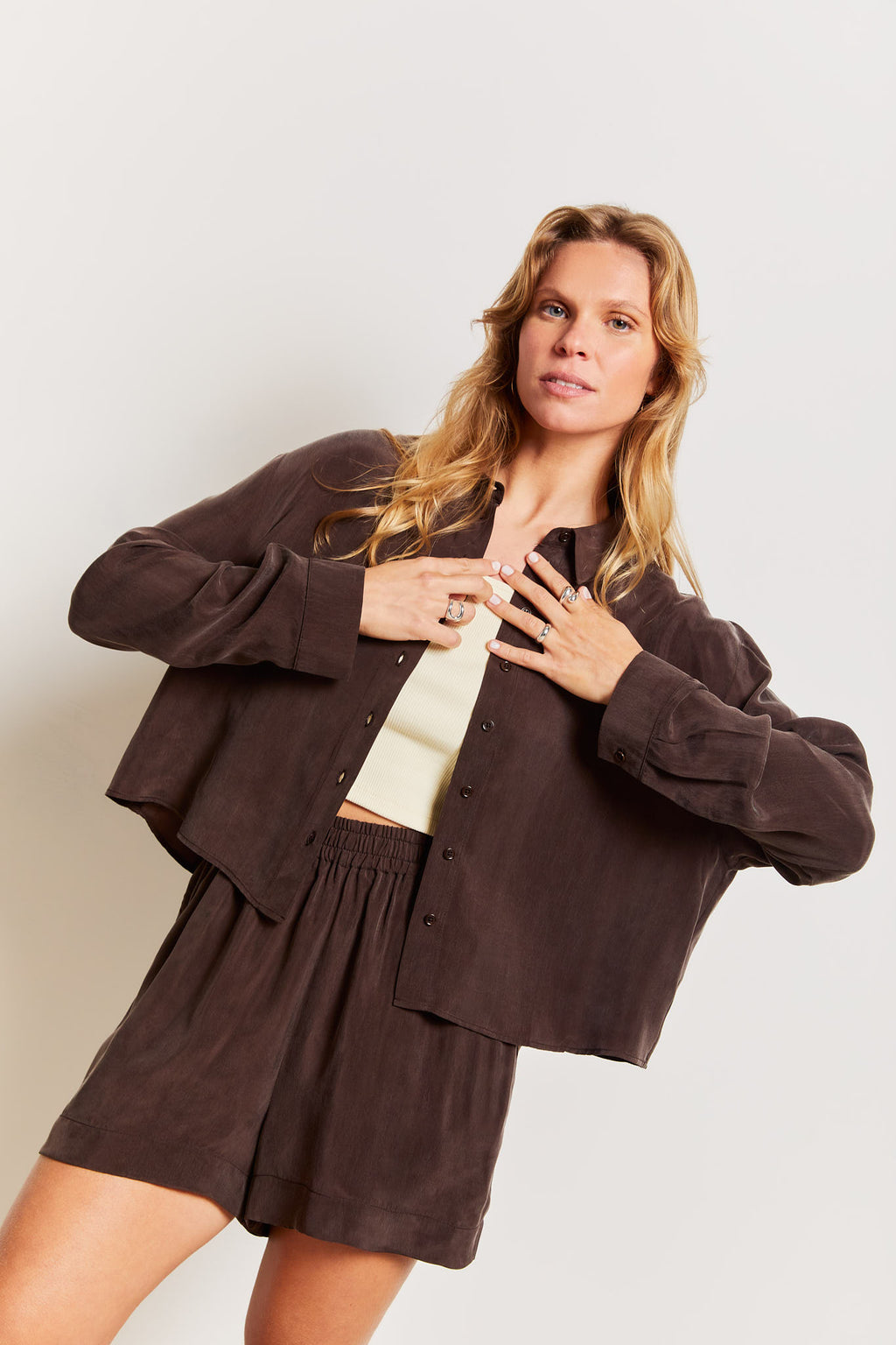 Sirka Cupro Shirt Cocoa