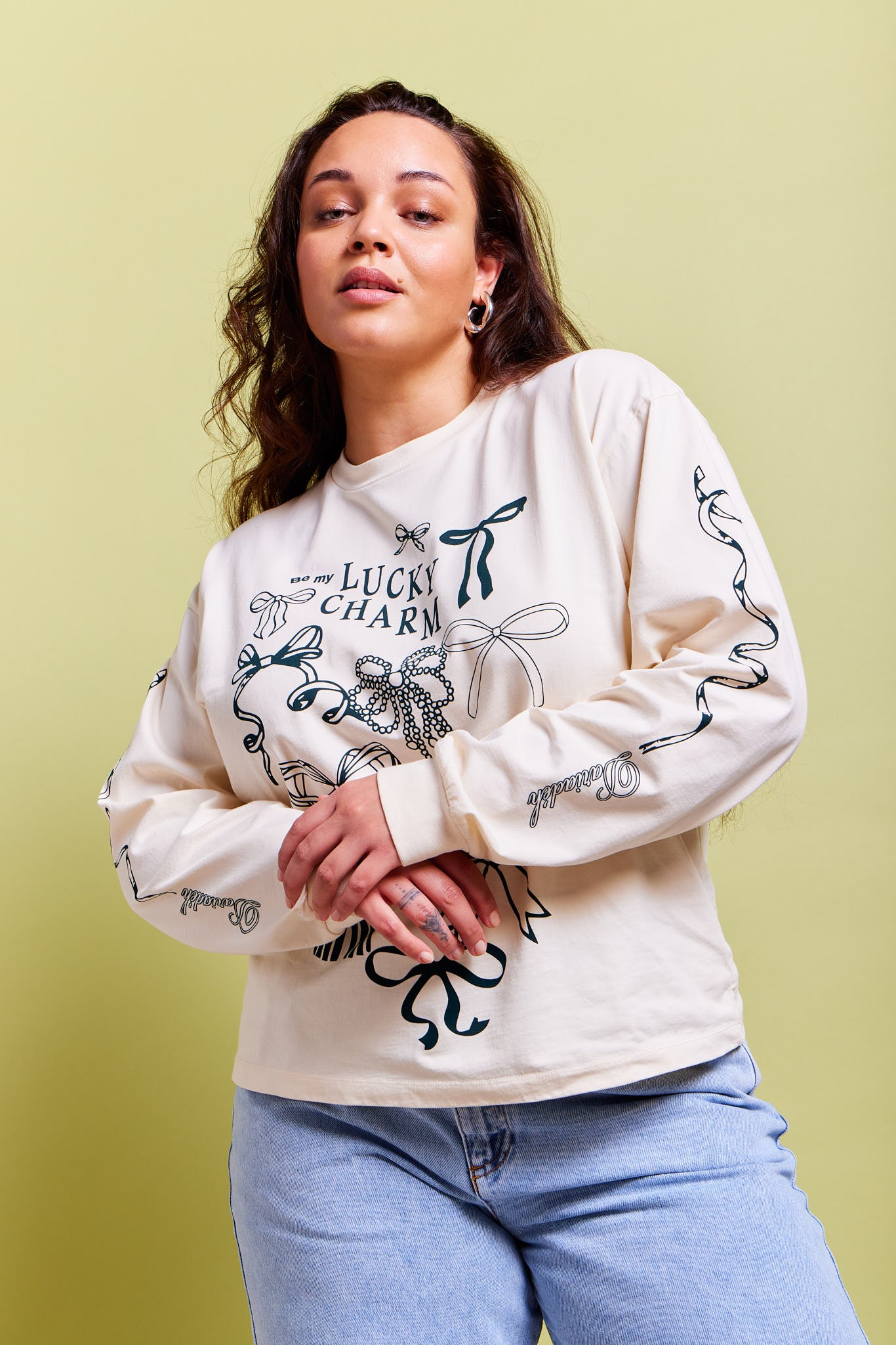 Signature Organic Cotton Longsleeve Ecru Green