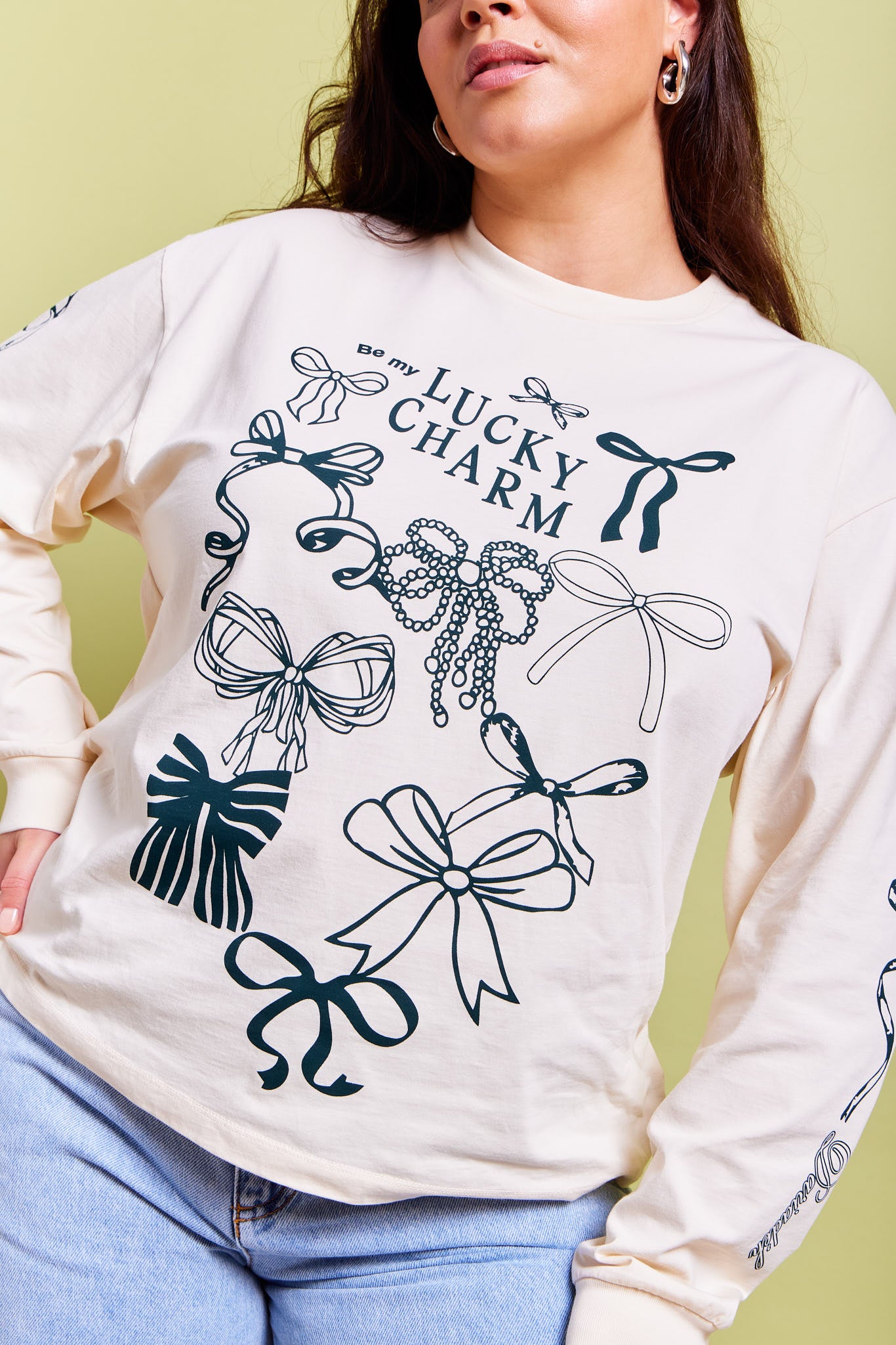 Signature Organic Cotton Longsleeve Ecru Green