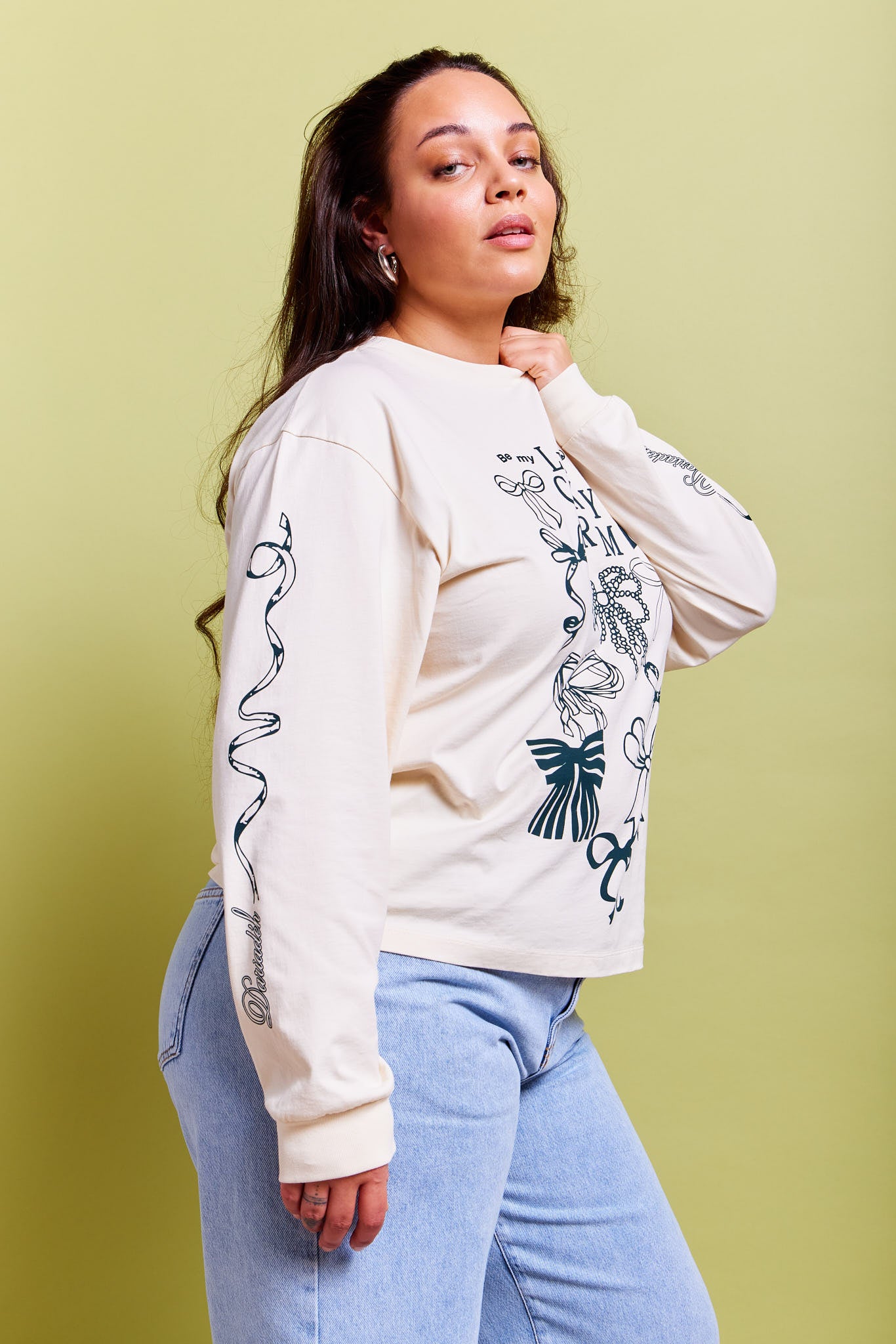 Signature Organic Cotton Longsleeve Ecru Green