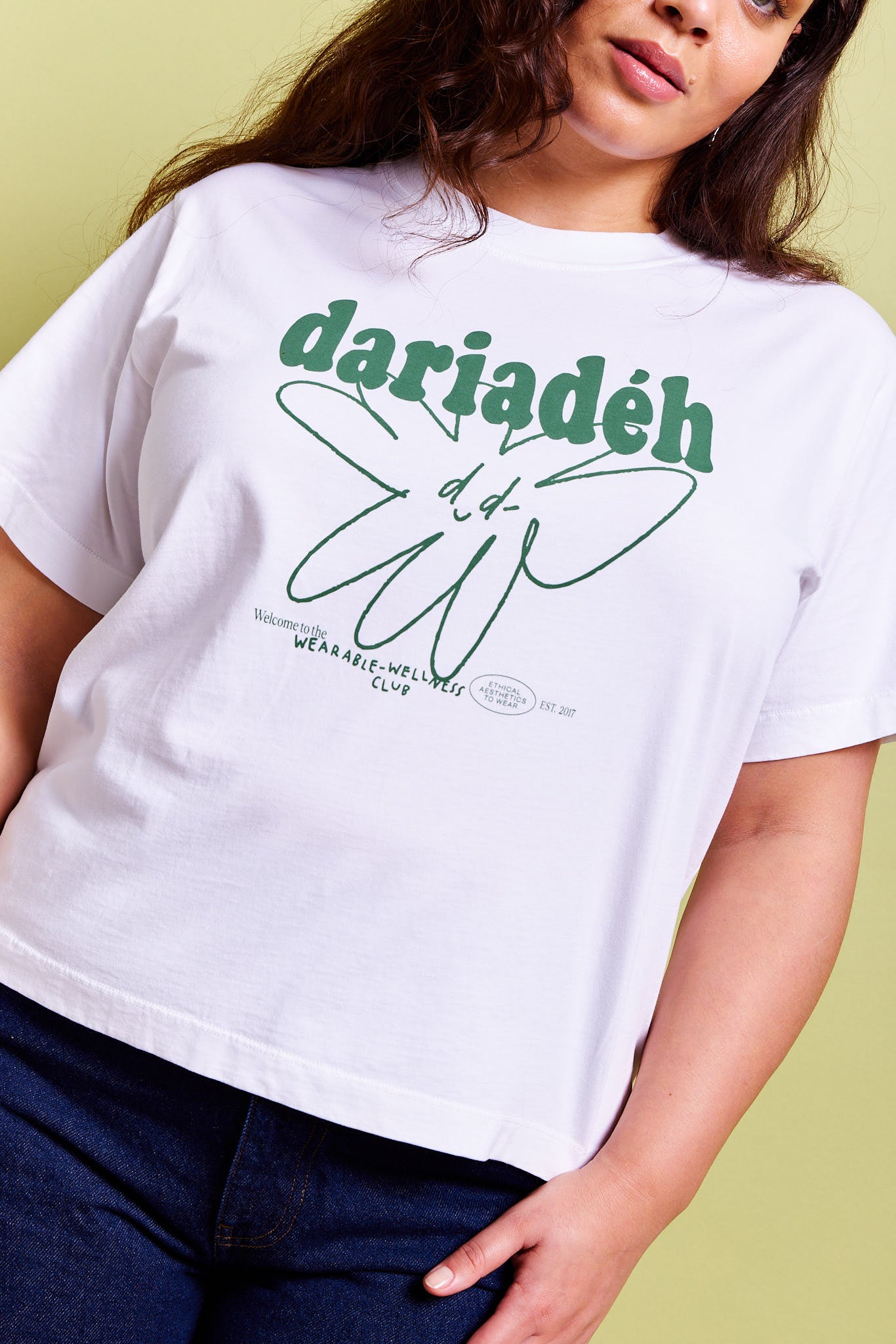 Signature Organic Cotton T-Shirt White Green