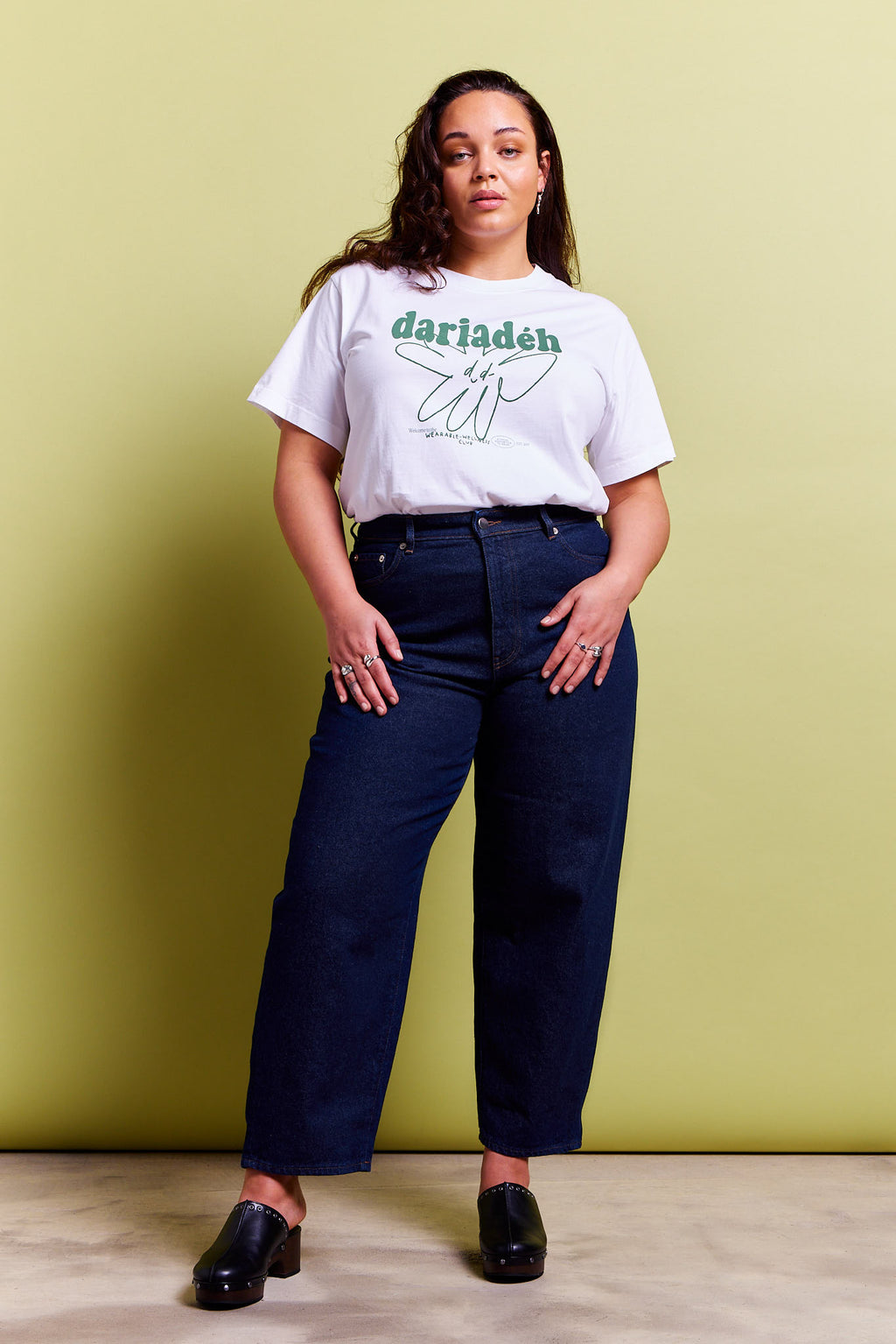 Barrel Leg High Waist Jeans Dark Blue