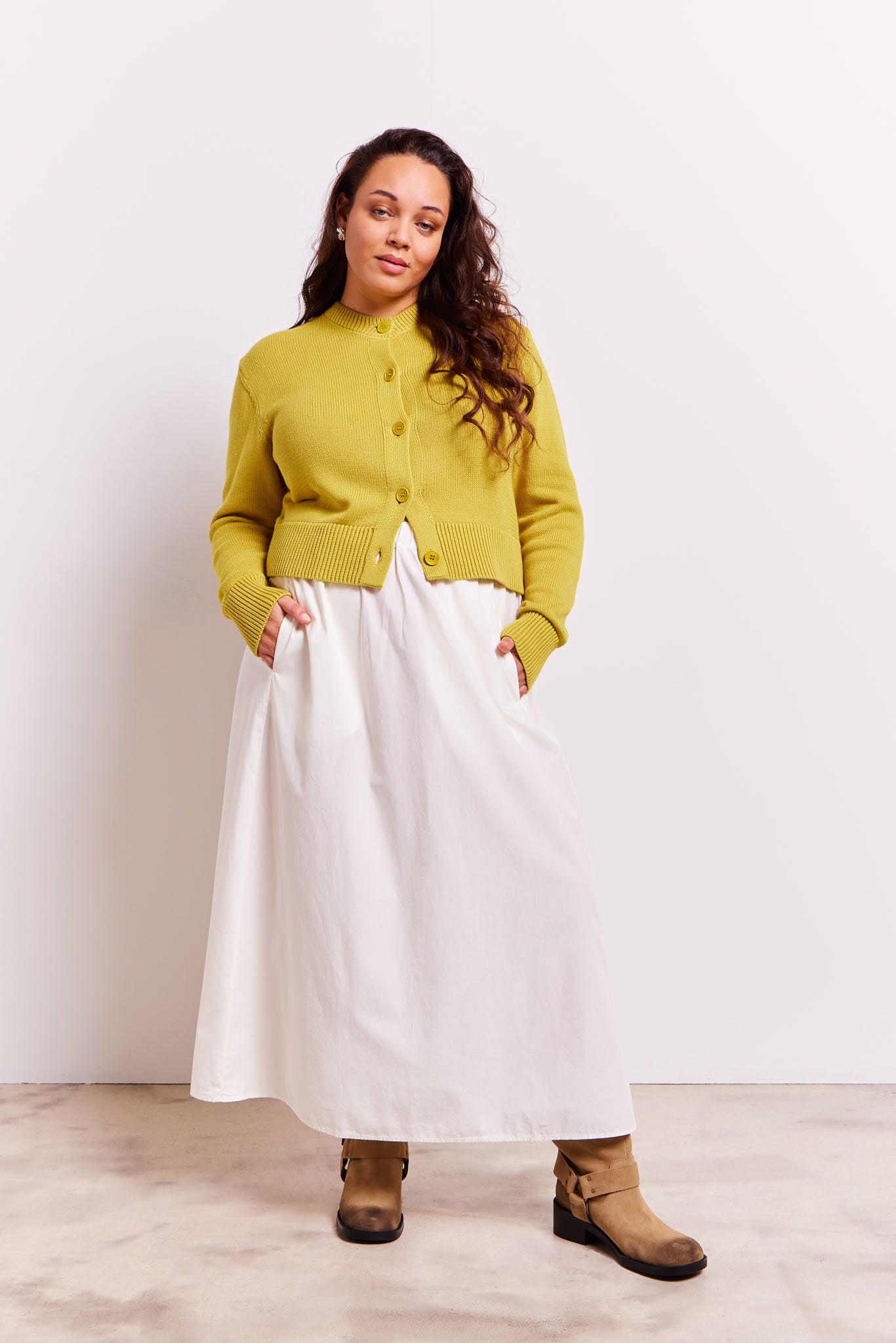 Louie Organic Cotton Cardigan Herb