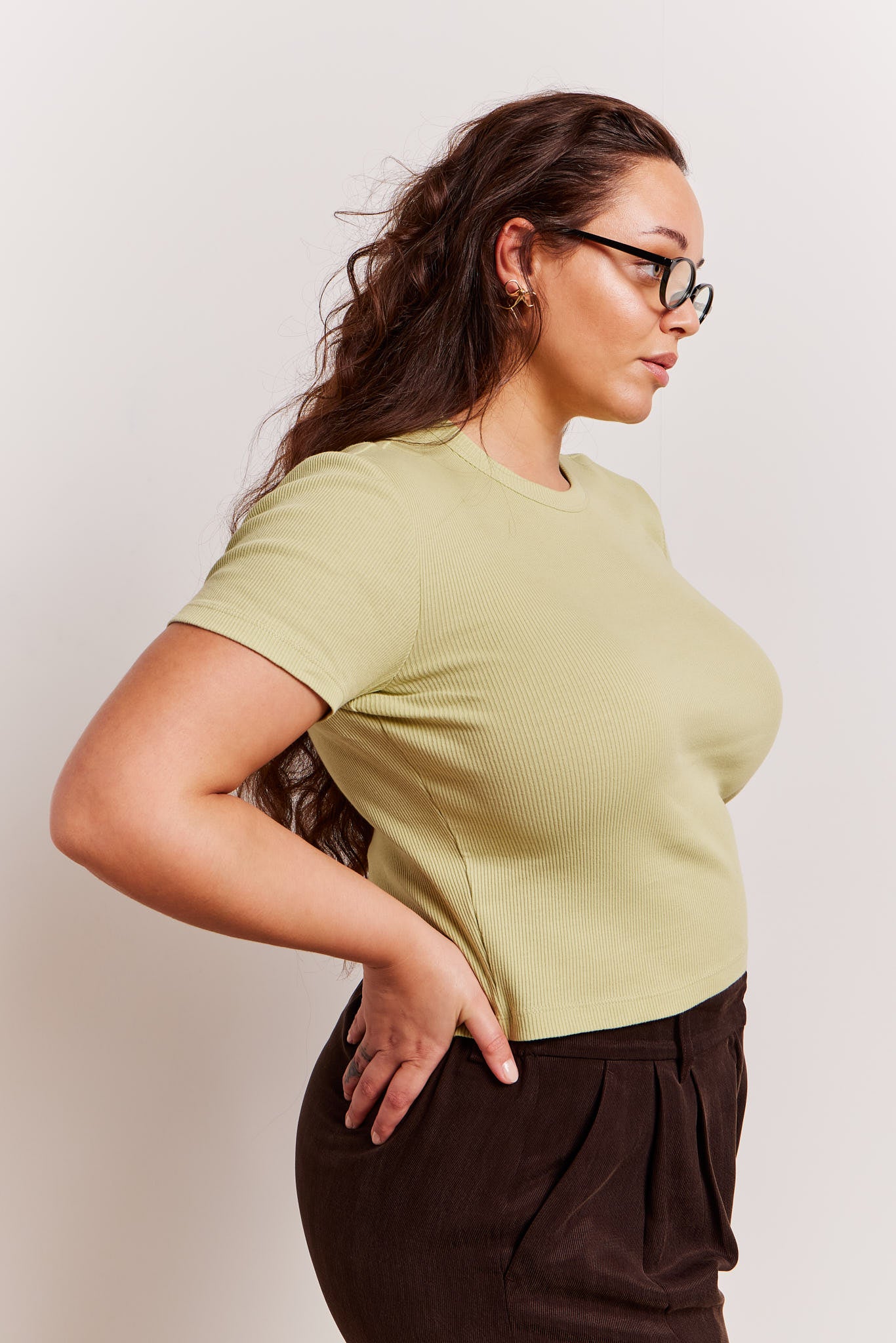 Valentina Rib Tee Pear