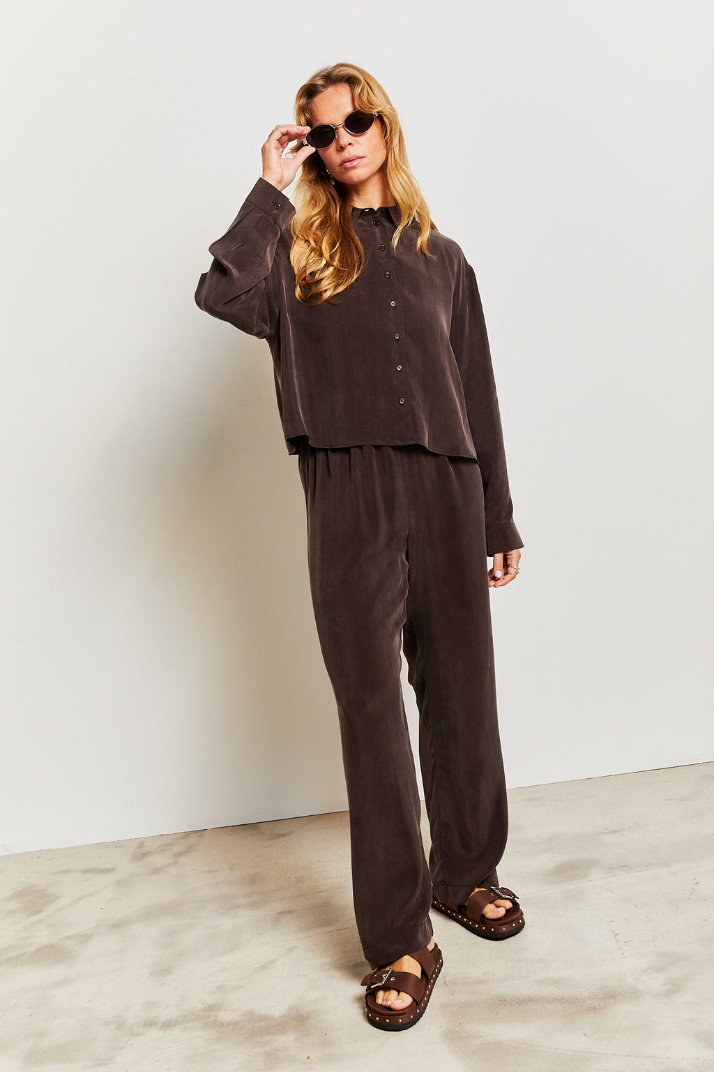 Sirka Cupro Shirt Cocoa