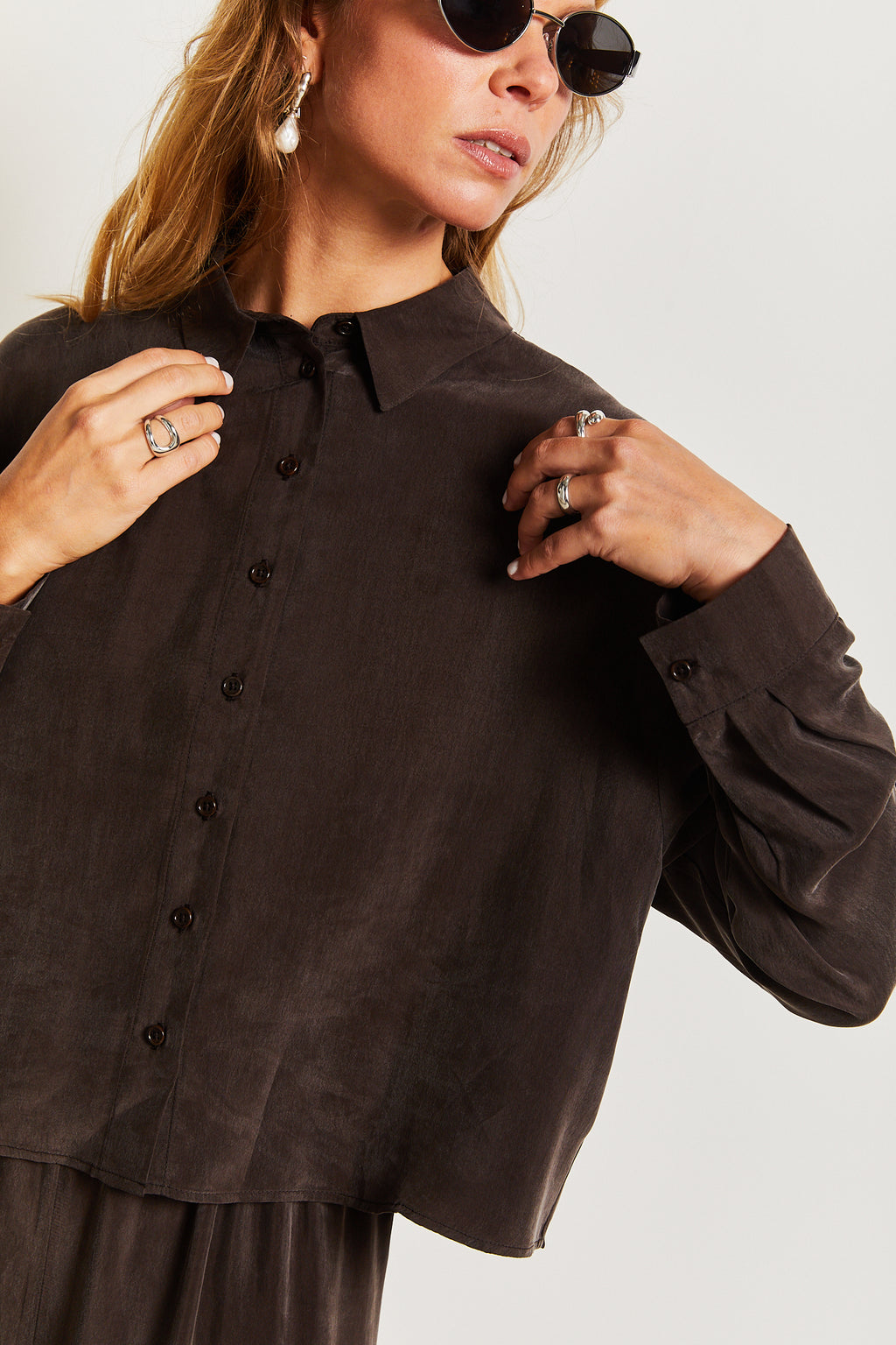 Sirka Cupro Shirt Cocoa
