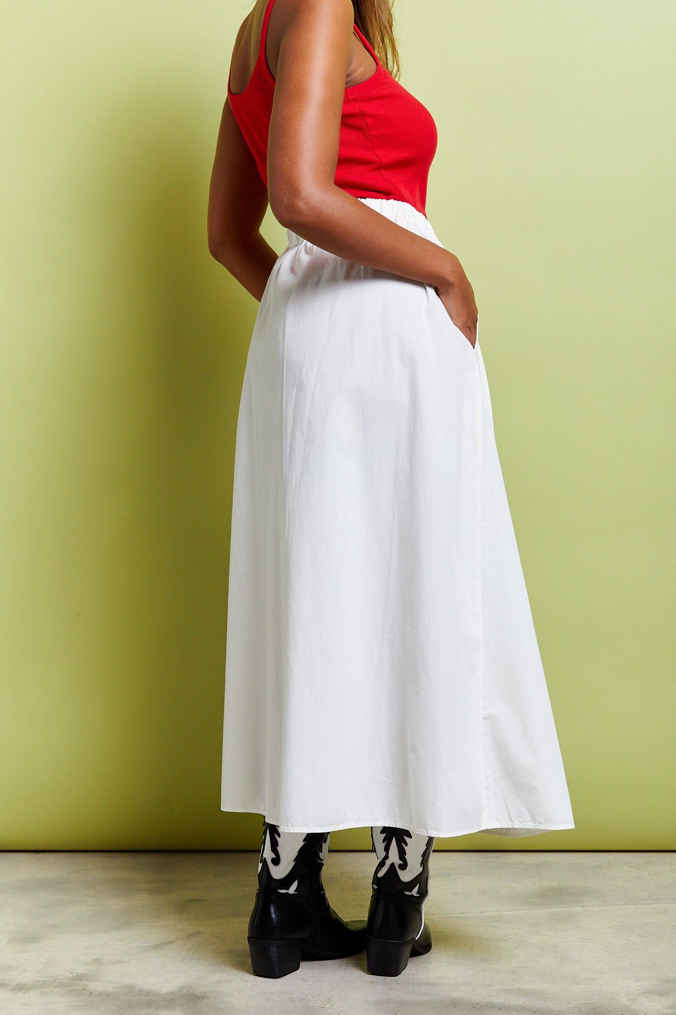 Chiara Organic Cotton Skirt Ecru