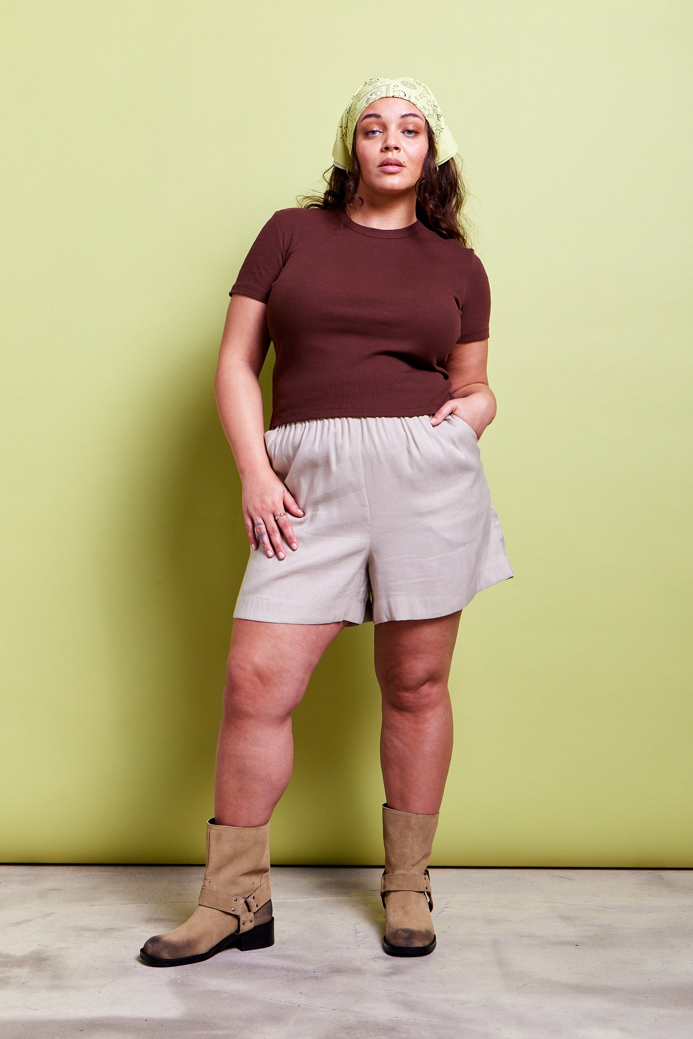 Valentina Rib Tee Brown