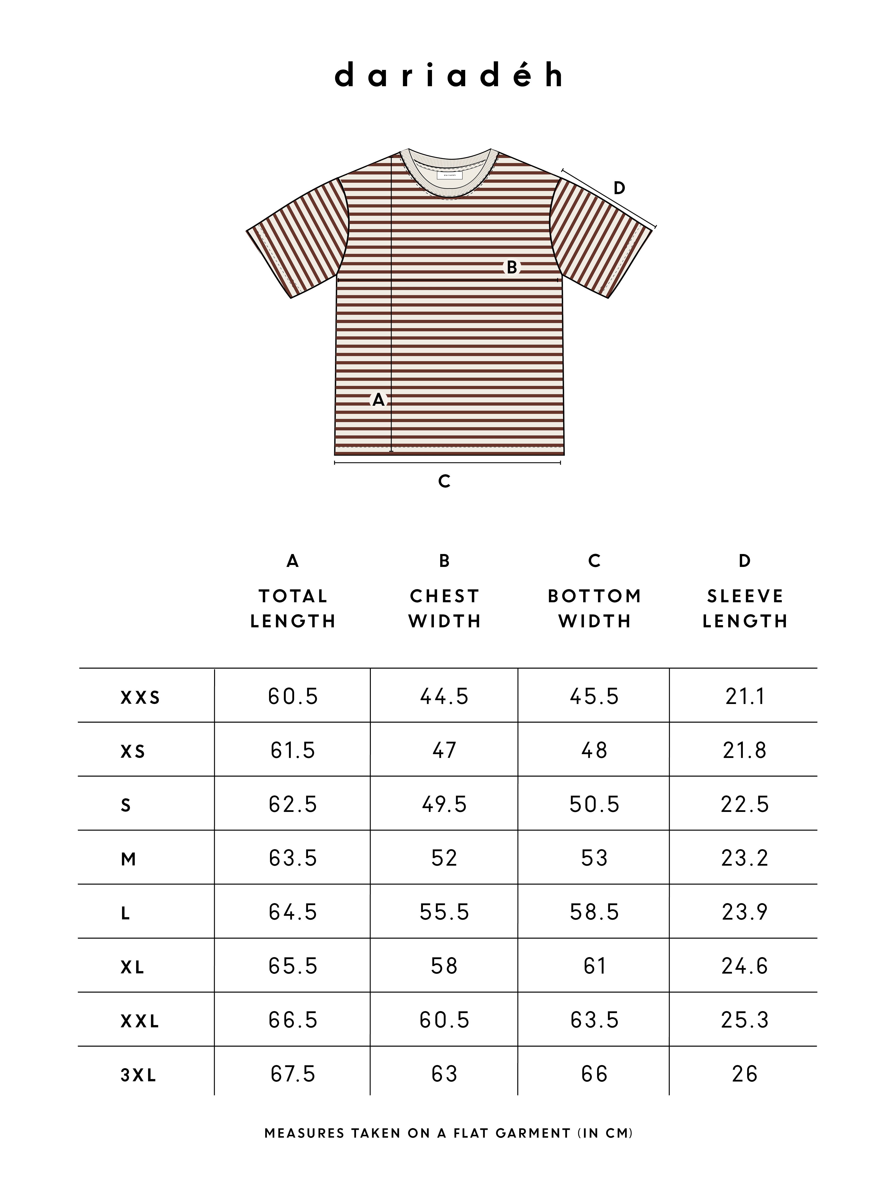 Ida Heavyweight T-Shirt Striped Ecru Brown