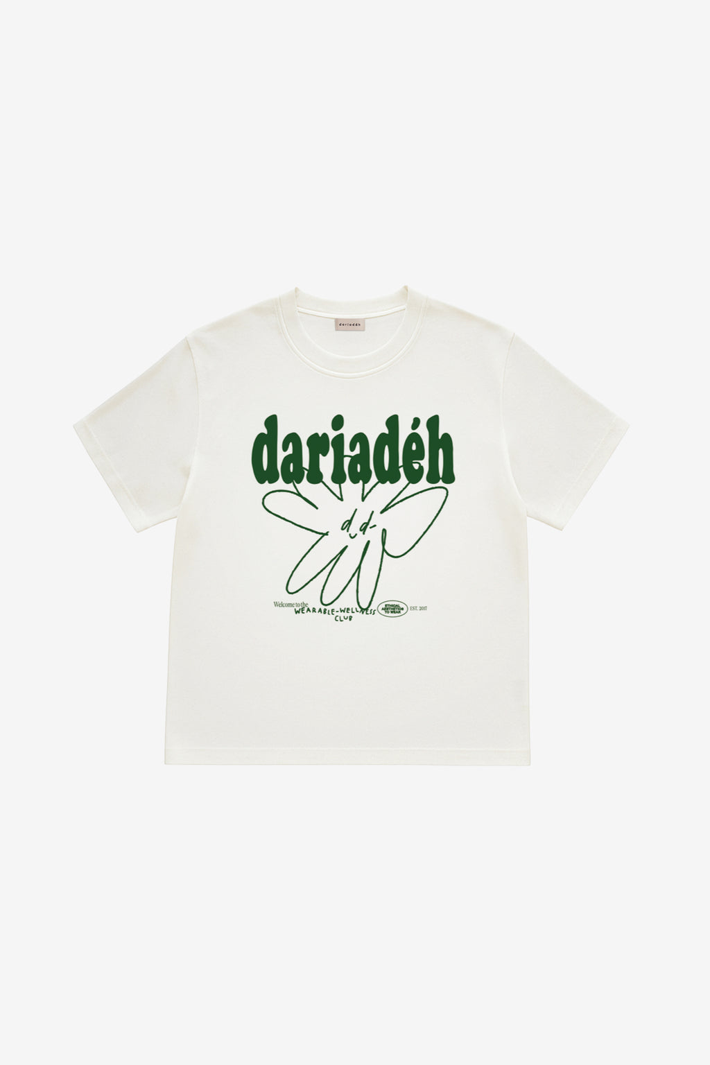 Signature Organic Cotton T-Shirt White Green