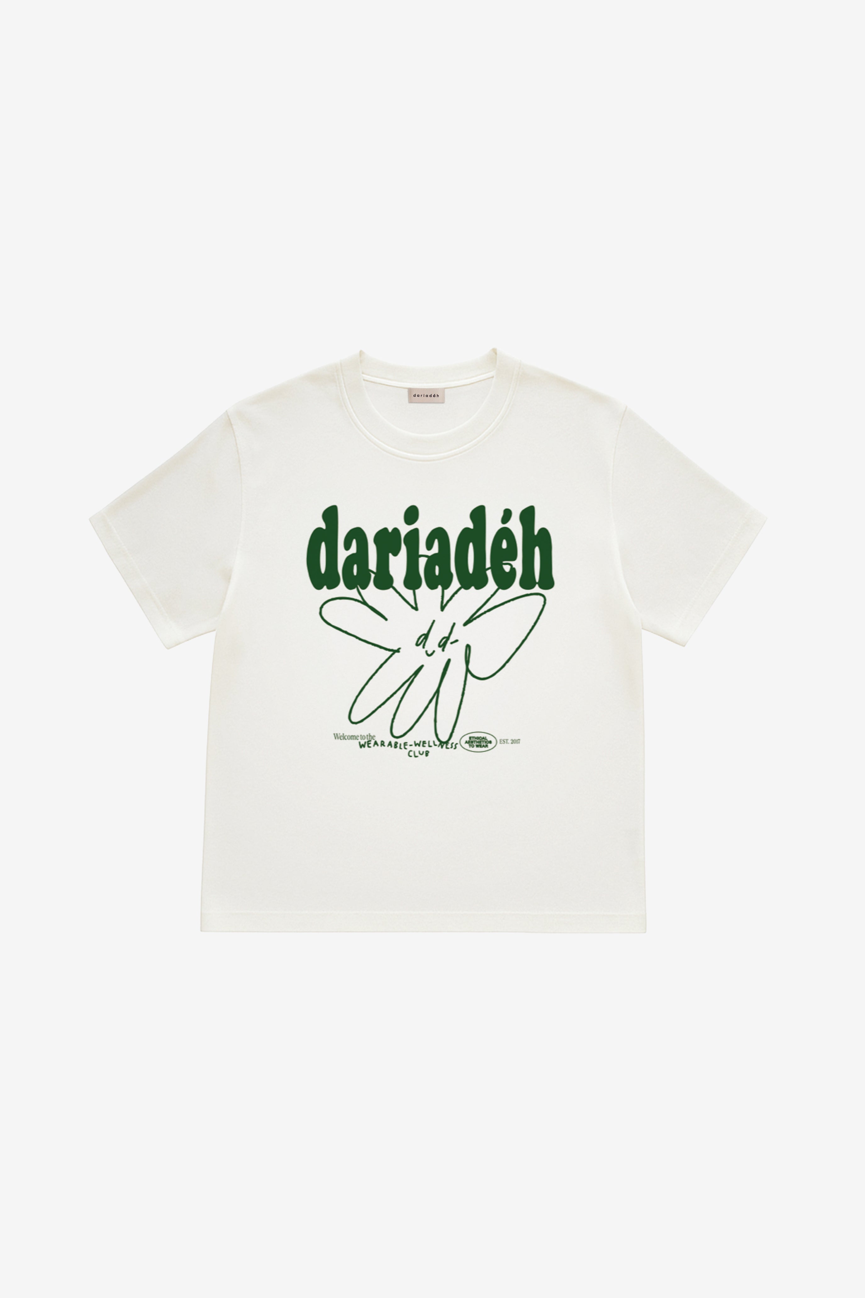 Signature Organic Cotton T-Shirt White Green