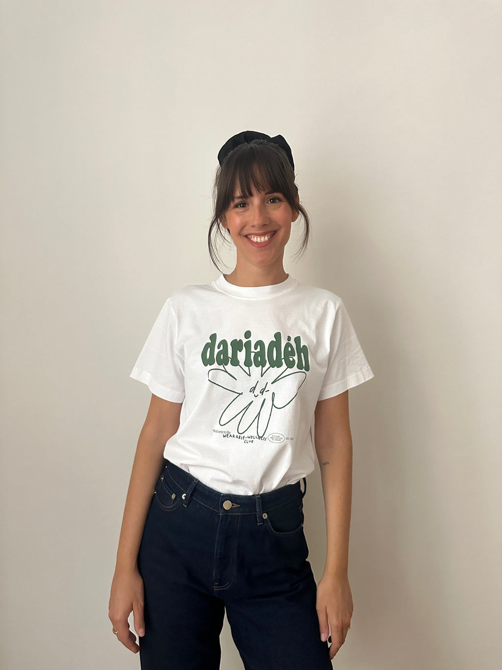 Signature Organic Cotton T-Shirt White Green