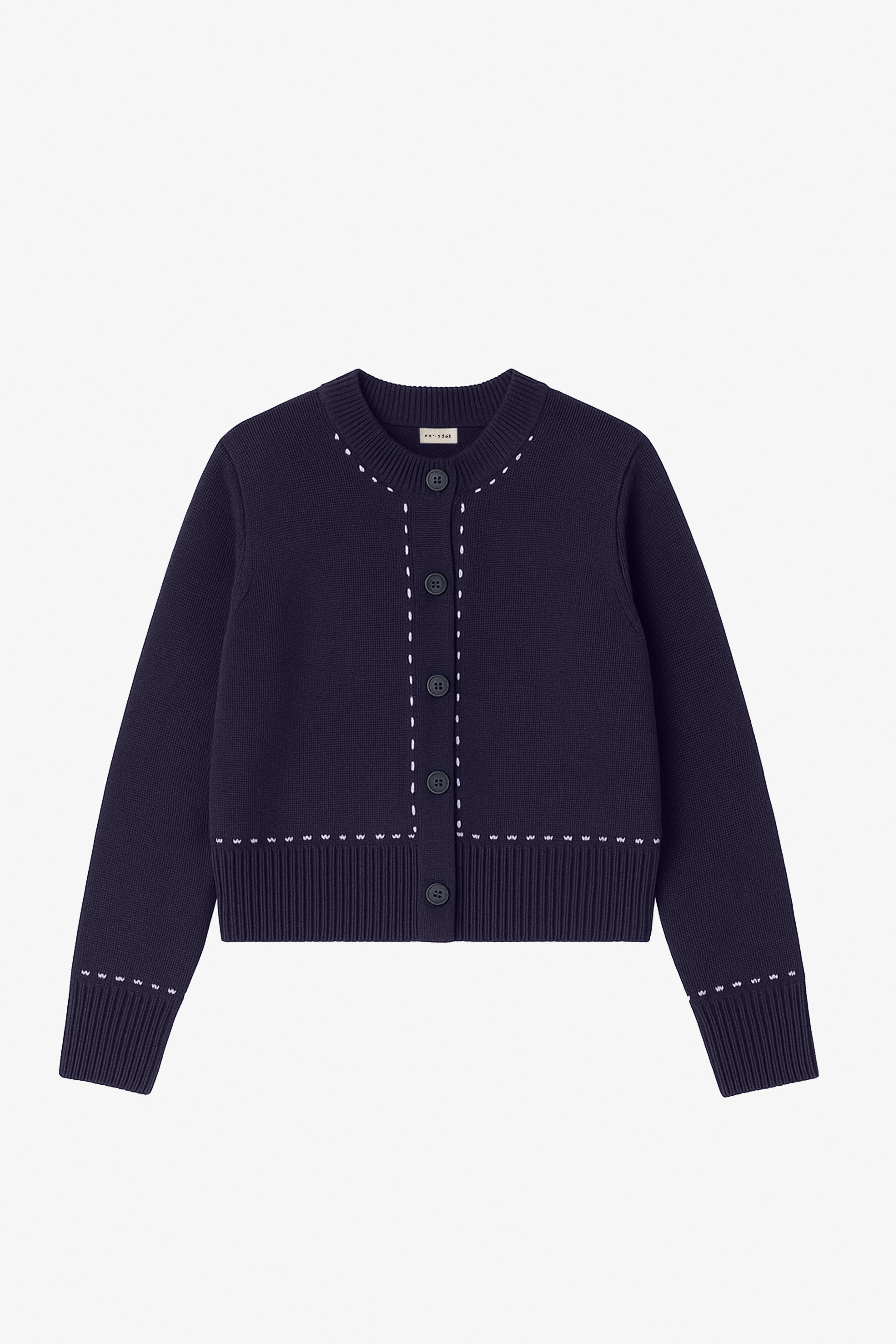 Louie Organic Cotton Cardigan Dark Navy – dariadéh