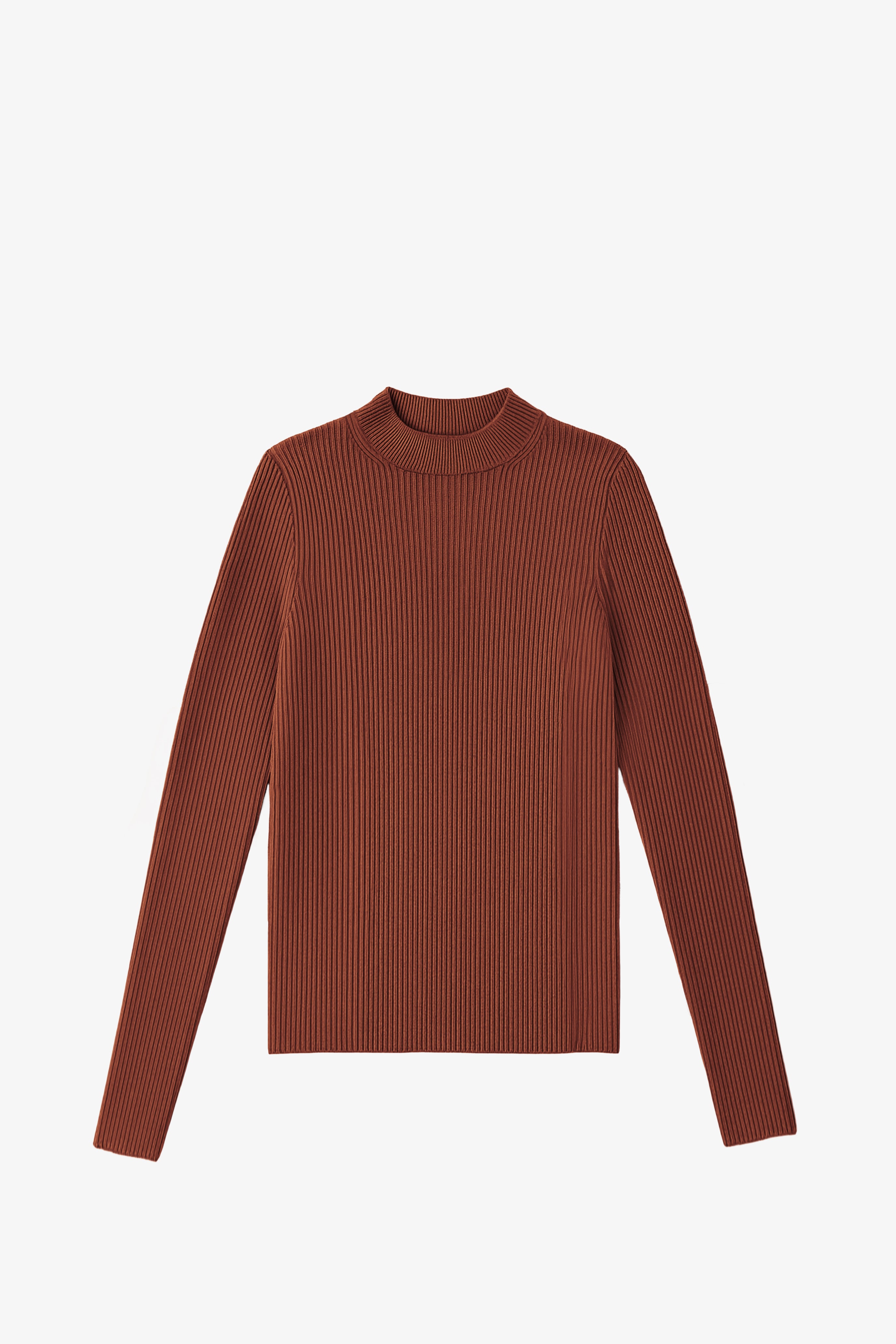Mona Fine Knit Mock Neck Cinnamon