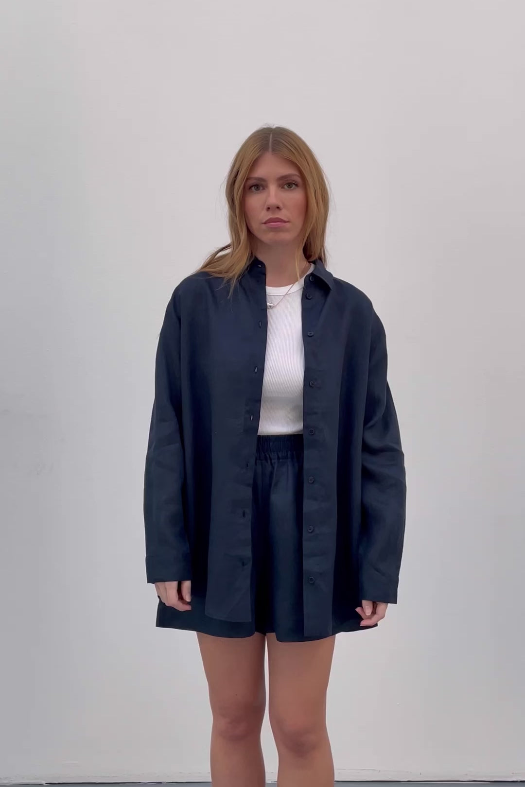 Jane Linen Shirt Navy