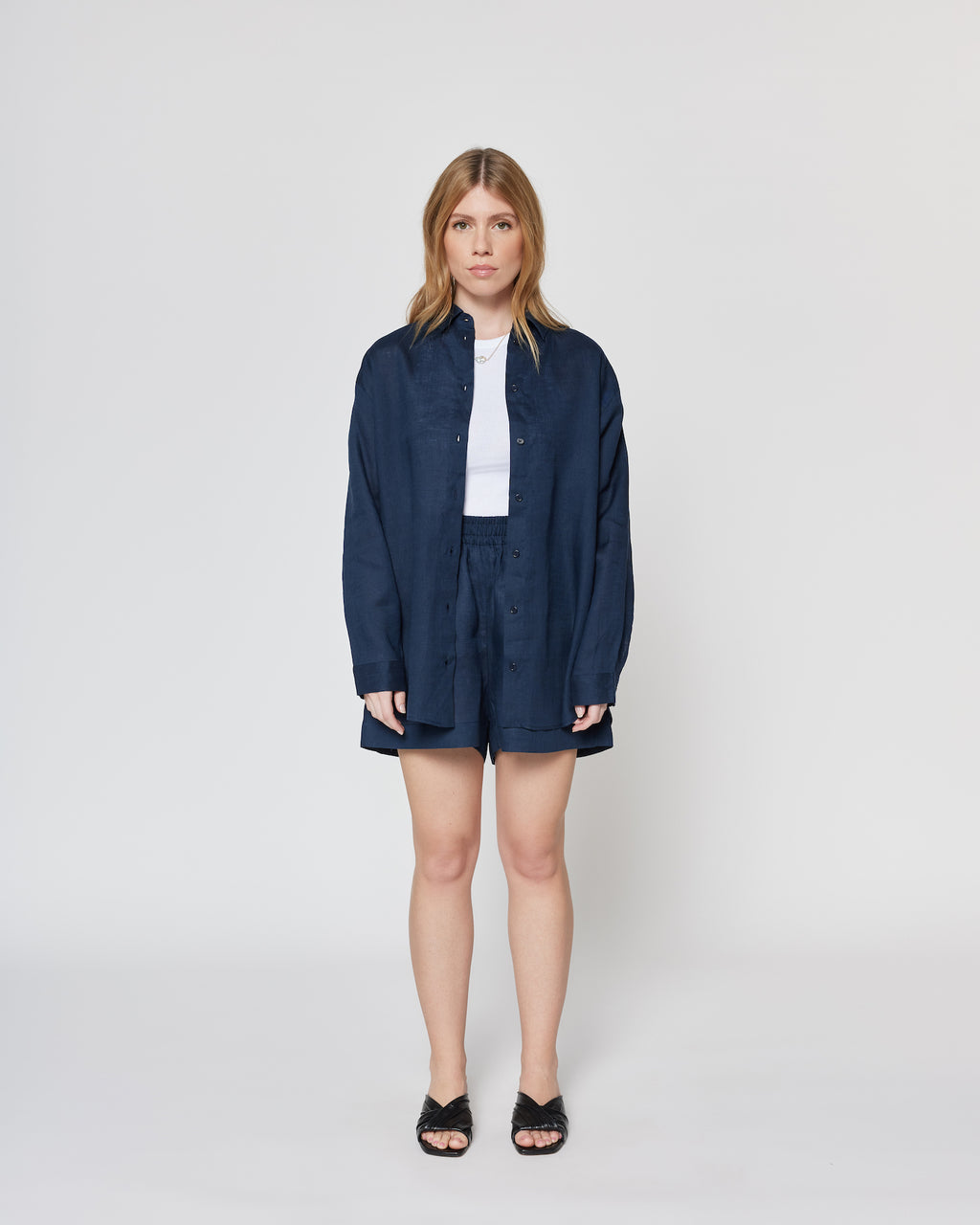 Jane Linen Shirt Navy