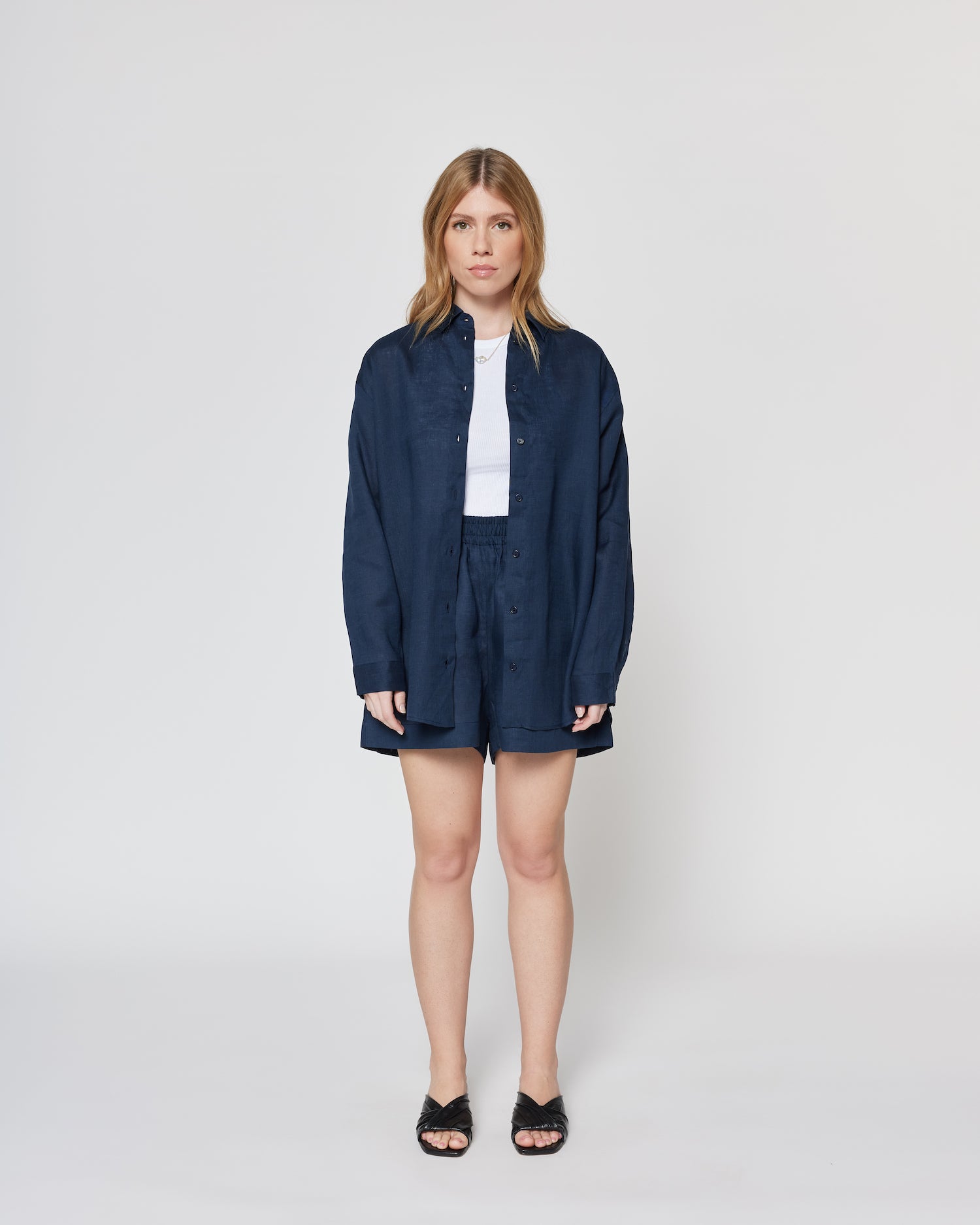 Jane Linen Shirt Navy