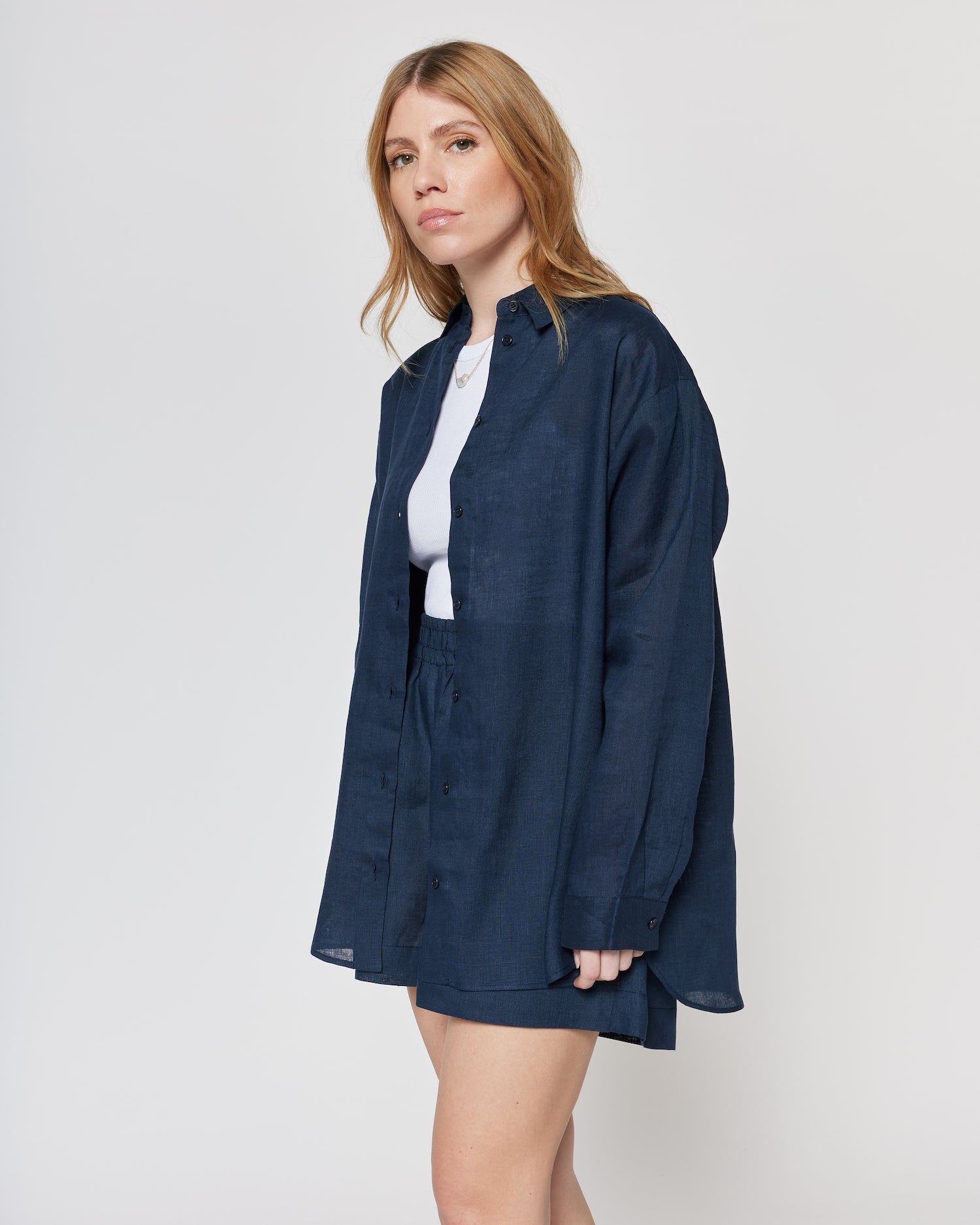 Jane Linen Shirt Navy