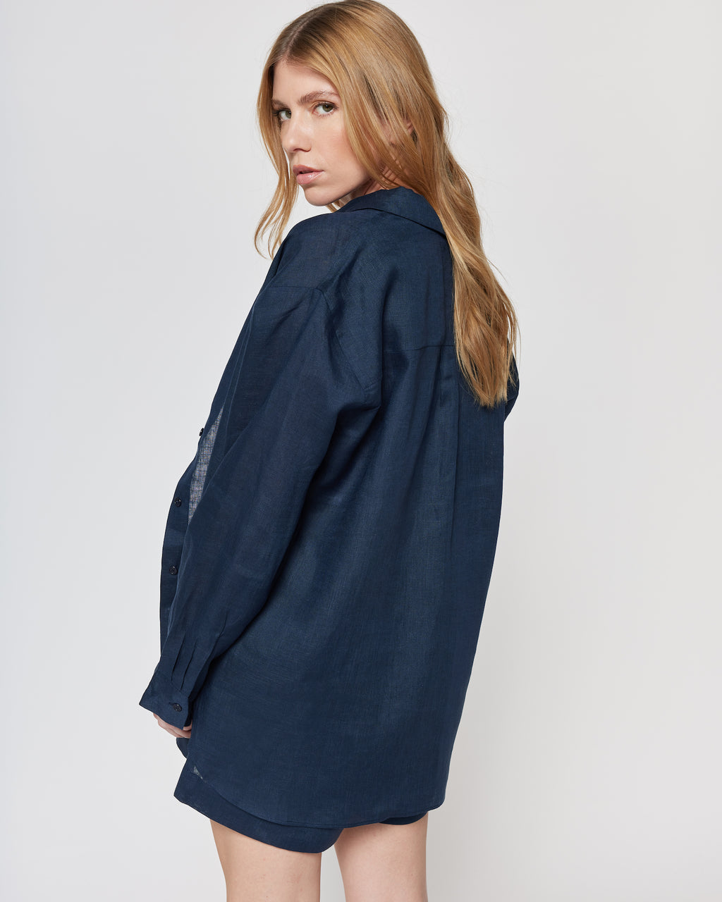 Jane Linen Shirt Navy